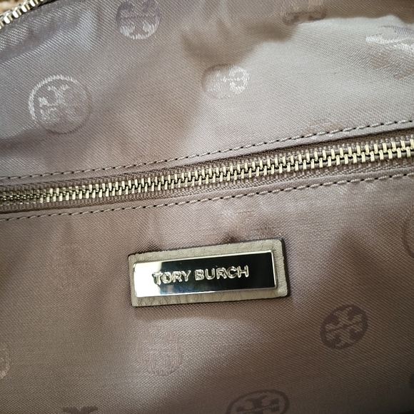 Tory Burch French Gray Leather Satchel with Shoulder Strap NWOT - Picture 8 of 9